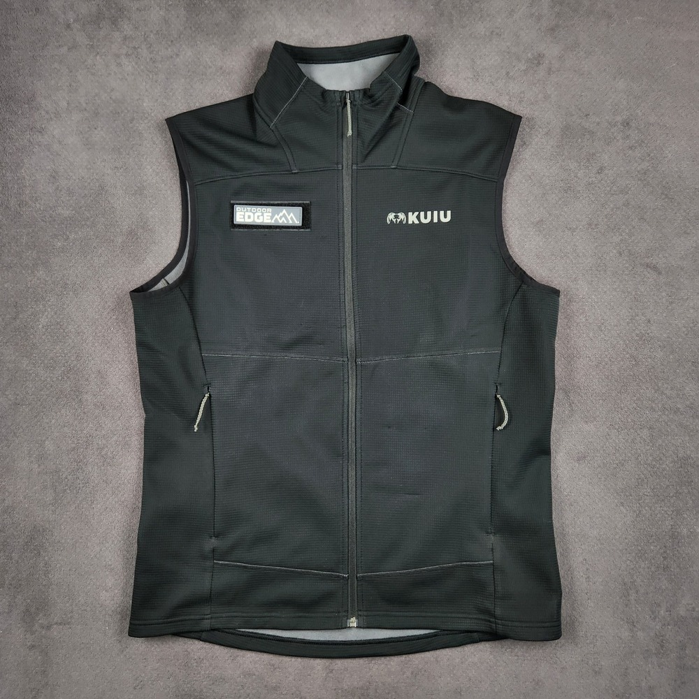 Kuiu Peloton 240 Vest Mens Large Black Full Zip Grid Fleece Hiking Hunting